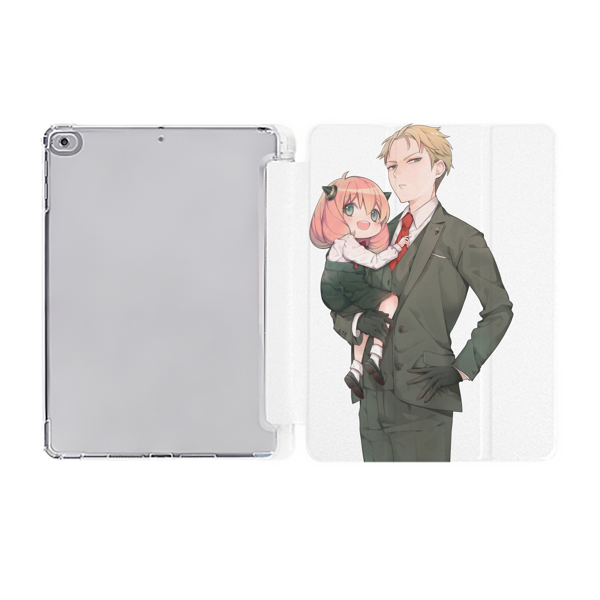 （画像用） SPY×FAMILY间谍家家酒 IPad ケース ペン収納付き 三つ折りスタンド PUレザー×シリコン 対応機種9.5/10.5/10.9インチ
